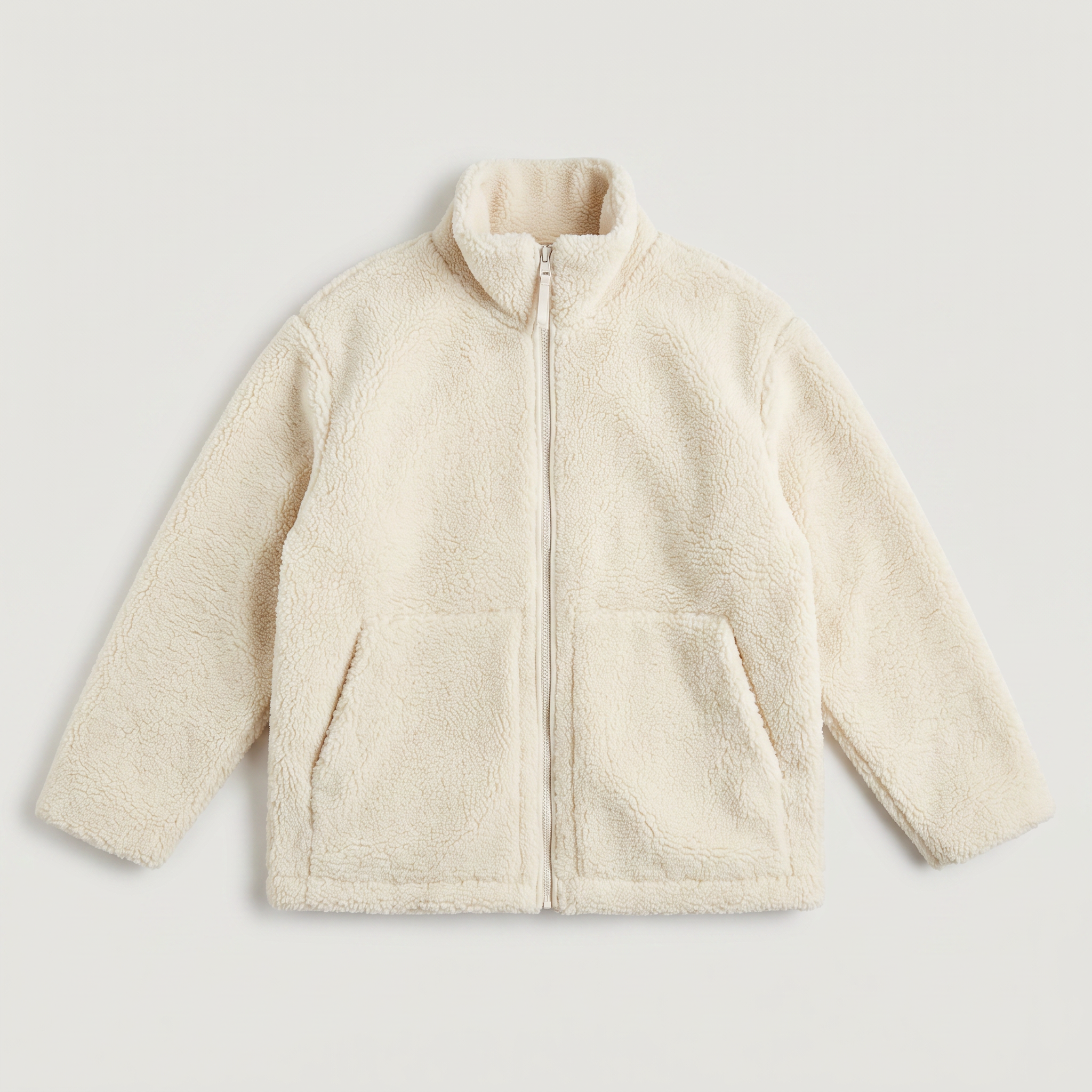Women's Teddy Fleece Jacket featuring a two-way zip and high collar, designed for a relaxed fit and ultimate comfort, perfect for cozy layering during colder months 6
