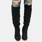 Women's thigh high boots featuring a cushioned insole and block heel, designed with a sleek over-the-knee silhouette for stylish comfort. 1