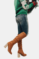 Women's thigh high boots featuring a cushioned insole and block heel, designed with a sleek over-the-knee silhouette for stylish comfort. 4