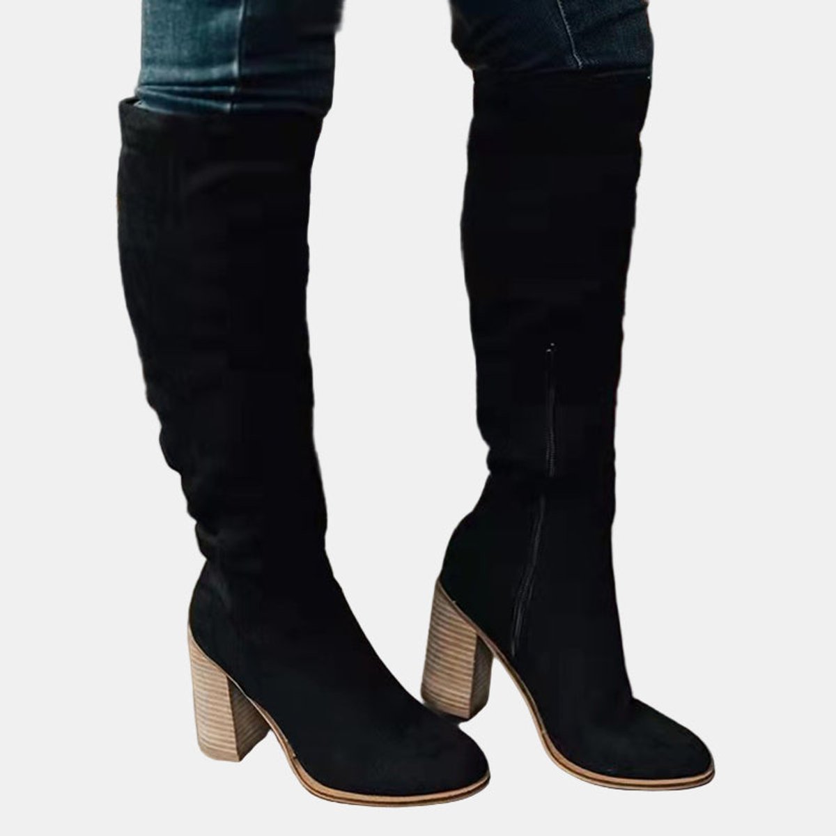 Women's thigh high boots featuring a cushioned insole and block heel, designed with a sleek over-the-knee silhouette for stylish comfort. 6