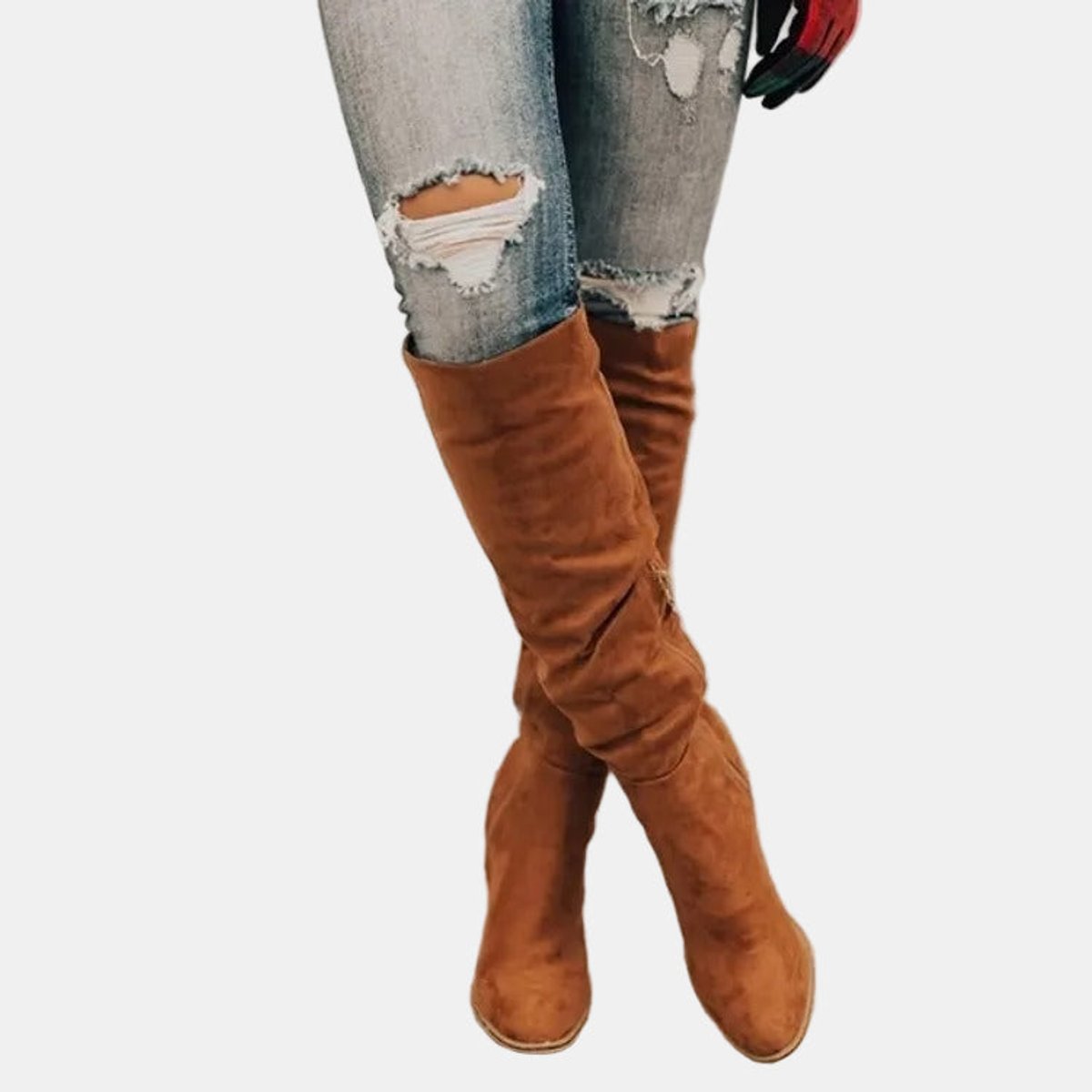 Women's thigh high boots featuring a cushioned insole and block heel, designed with a sleek over-the-knee silhouette for stylish comfort. 7