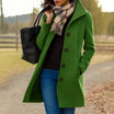 Women's winter coat featuring a stylish button placket, designed in a classic long fit that exudes timeless elegance and warmth for cold weather. 2