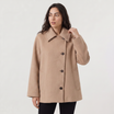 Women’s oversized wool blend coat featuring front button fastening, perfect for winter fashion and warmth. 0