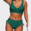 Women's bikini set featuring a stylish crossover top, designed to flatter all body types, available in multiple vibrant colors for a chic summer look. 1