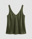 Elegant women's camisole top featuring a V-neckline and wide straps, crafted from luxurious satin fabric for a relaxed fit, perfect for layering or wearing alone 4