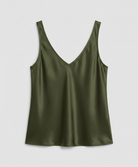 Elegant women's camisole top featuring a V-neckline and wide straps, crafted from luxurious satin fabric for a relaxed fit, perfect for layering or wearing alone 4