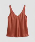 Elegant women's camisole top featuring a V-neckline and wide straps, crafted from luxurious satin fabric for a relaxed fit, perfect for layering or wearing alone 5