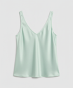 Elegant women's camisole top featuring a V-neckline and wide straps, crafted from luxurious satin fabric for a relaxed fit, perfect for layering or wearing alone 7
