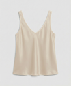 Elegant women's camisole top featuring a V-neckline and wide straps, crafted from luxurious satin fabric for a relaxed fit, perfect for layering or wearing alone 8