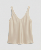 Elegant women's camisole top featuring a V-neckline and wide straps, crafted from luxurious satin fabric for a relaxed fit, perfect for layering or wearing alone 8