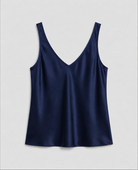 Elegant women's camisole top featuring a V-neckline and wide straps, crafted from luxurious satin fabric for a relaxed fit, perfect for layering or wearing alone 9