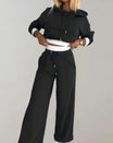 Womens loungewear set featuring a stylish hoodie and comfortable joggers, perfect for cozy casual wear in a modern design. 0