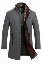 Elegant wool blend overcoat featuring a modern design, perfect for stylish warmth and insulation during cold weather. 3
