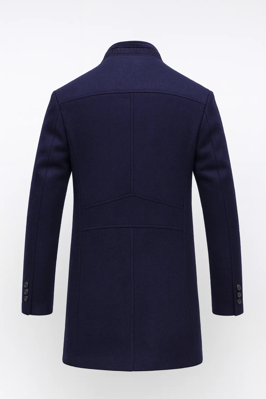 Elegant wool blend overcoat featuring a modern design, perfect for stylish warmth and insulation during cold weather. 4