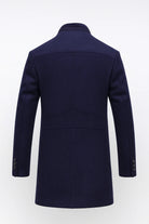 Elegant wool blend overcoat featuring a modern design, perfect for stylish warmth and insulation during cold weather. 4