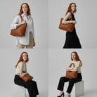 Woven leather tote bag featuring a spacious interior and comfortable handles, perfect for daily use and stylish outings. 2